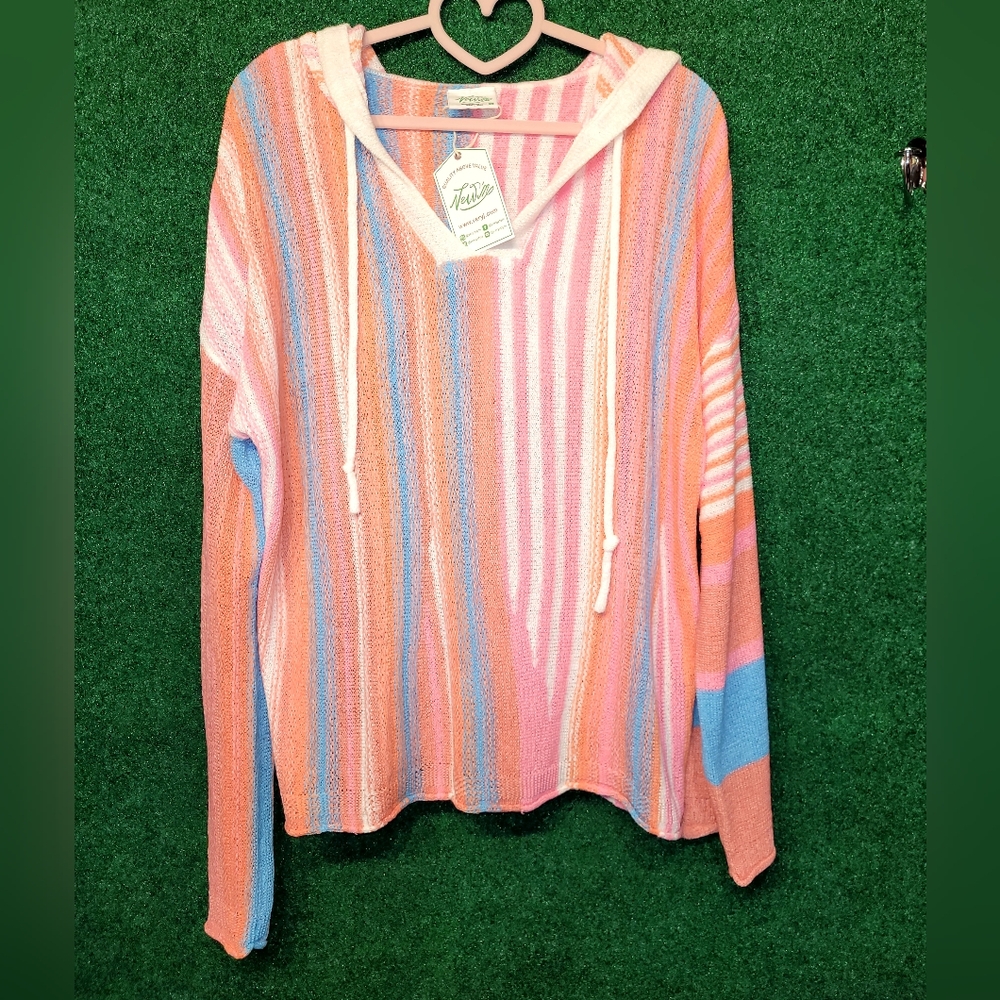 553 New Pastel Striped Hoodie